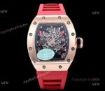 KV Factory Replica Richard Mille RM035 Americas Rose Gold Watch With Red Rubber Band